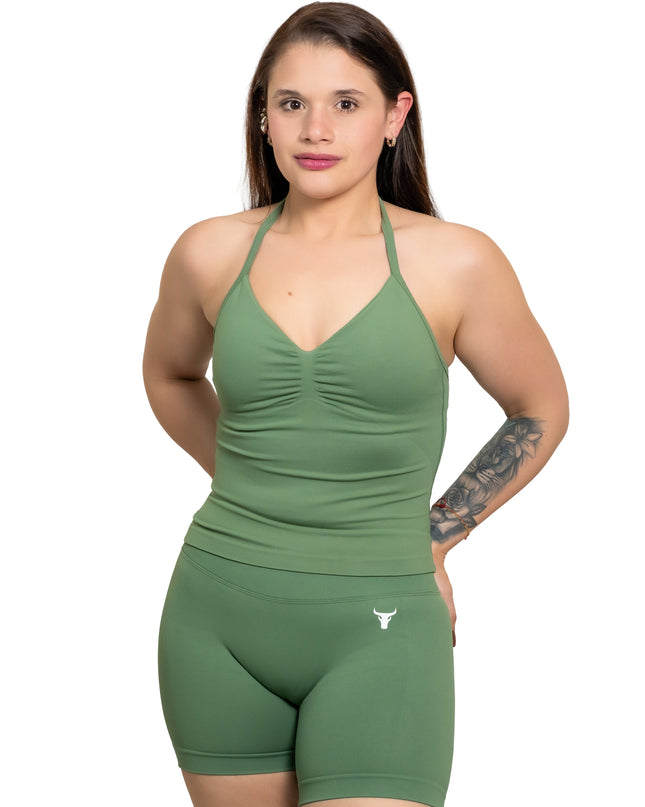 Compress Tank Top 360° + Short Scrunch Corazón Verde