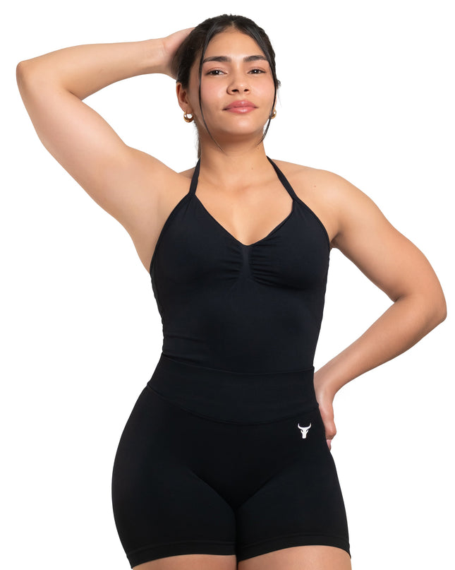 Compress Tank Top 360° + Short Scrunch Corazón Negro